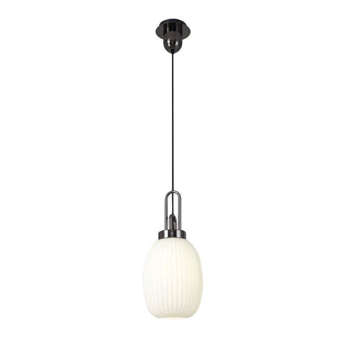 Nelson Lighting NLK05599 Acme 1 Light Pendant Black Chrome Matt Black