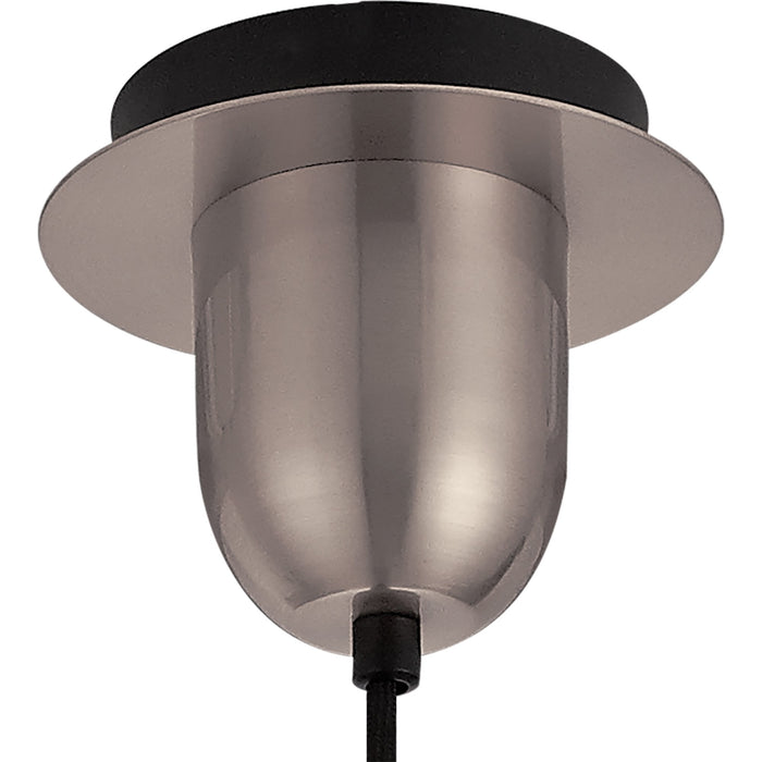 Nelson Lighting NLK05719 Acme 1 Light Pendant Antique Silver Matt Black