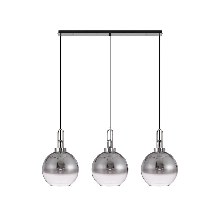 Nelson Lighting NLK05829 Acme 3 Light Linear Pendant Polished Nickel Matt Black