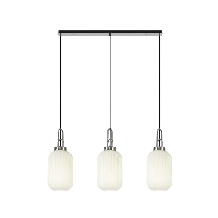 Nelson Lighting NLK05879 Acme 3 Light Linear Pendant Polished Nickel Matt Black