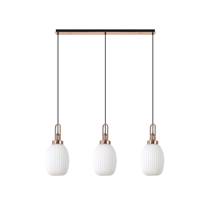 Nelson Lighting NLK06079 Acme 3 Light Linear Pendant Copper Matt Black