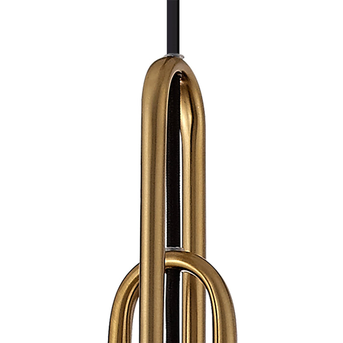 Nelson Lighting NLK06159 Acme 3 Light Linear Pendant Brass Gold Matt Black