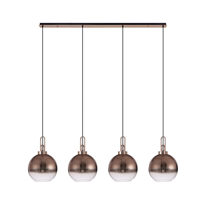 Nelson Lighting NLK06279 Acme 4 Light Linear Pendant Copper Matt Black