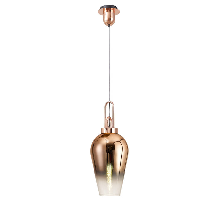 Nelson Lighting NLK09199 Acme 1 Light Pendant Copper Matt Black