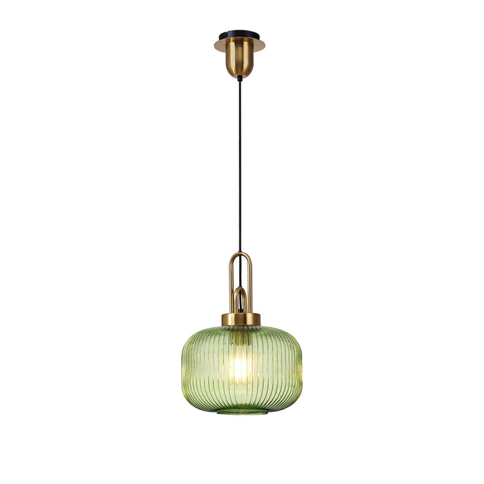 Nelson Lighting NLK15489 Acme 1 Light Pendant Brass Gold Matt Black