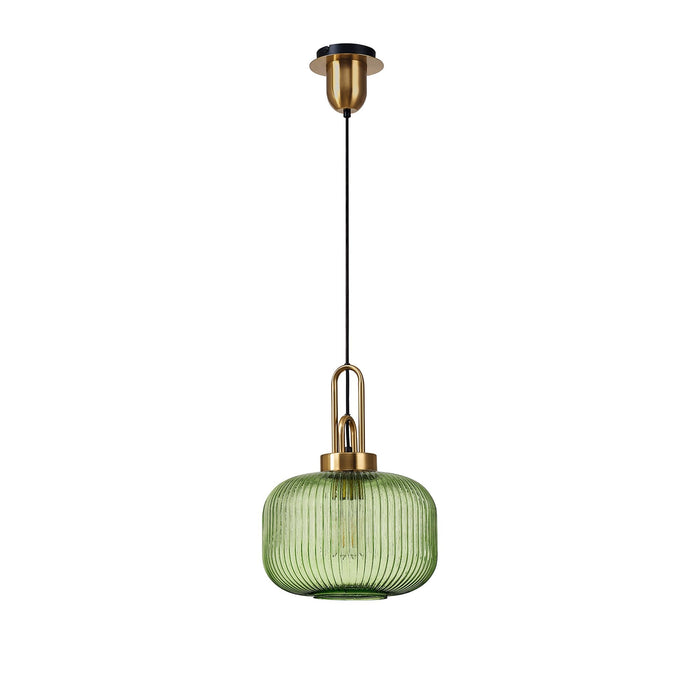 Nelson Lighting NLK15489 Acme 1 Light Pendant Brass Gold Matt Black