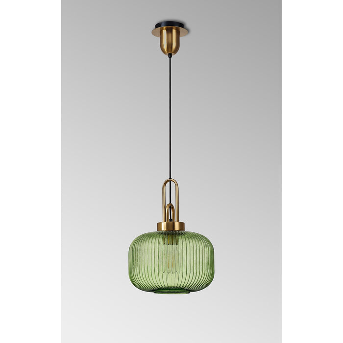 Nelson Lighting NLK15489 Acme 1 Light Pendant Brass Gold Matt Black