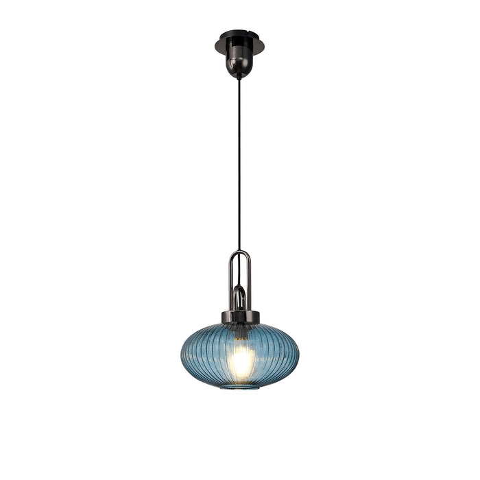 Nelson Lighting NLK15499 Acme 1 Light Pendant Black Chrome Matt Black