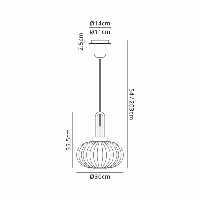 Nelson Lighting NLK15499 Acme 1 Light Pendant Black Chrome Matt Black