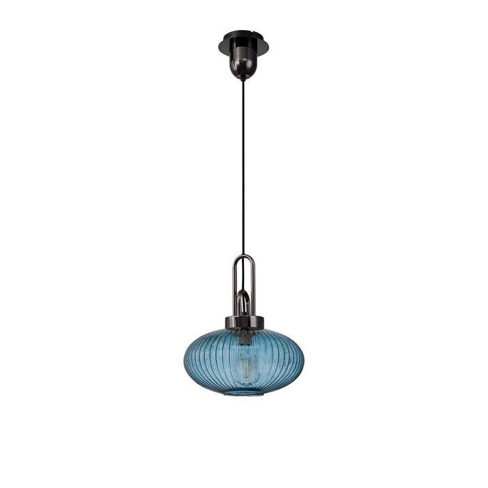 Nelson Lighting NLK15499 Acme 1 Light Pendant Black Chrome Matt Black