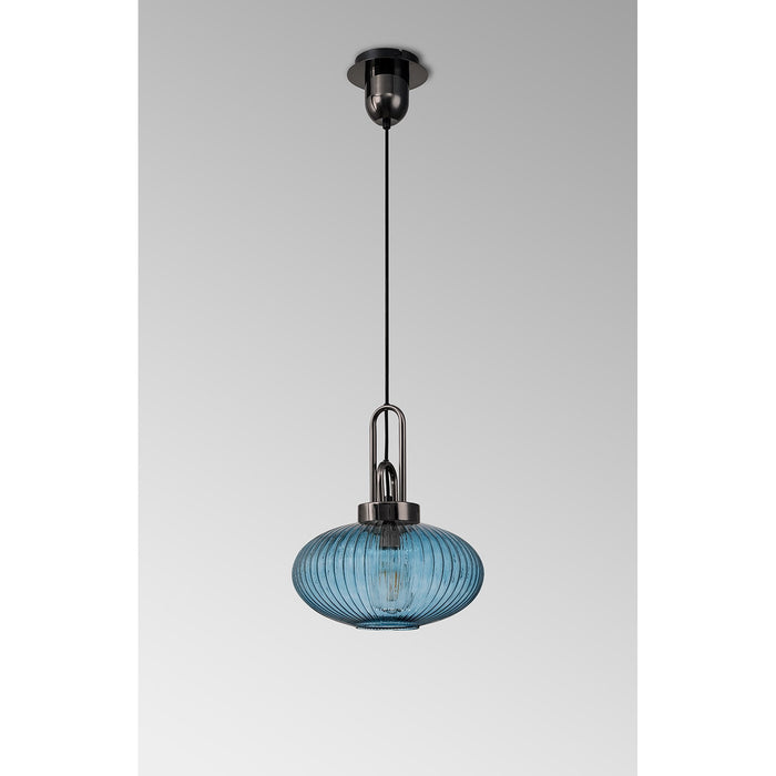 Nelson Lighting NLK15499 Acme 1 Light Pendant Black Chrome Matt Black