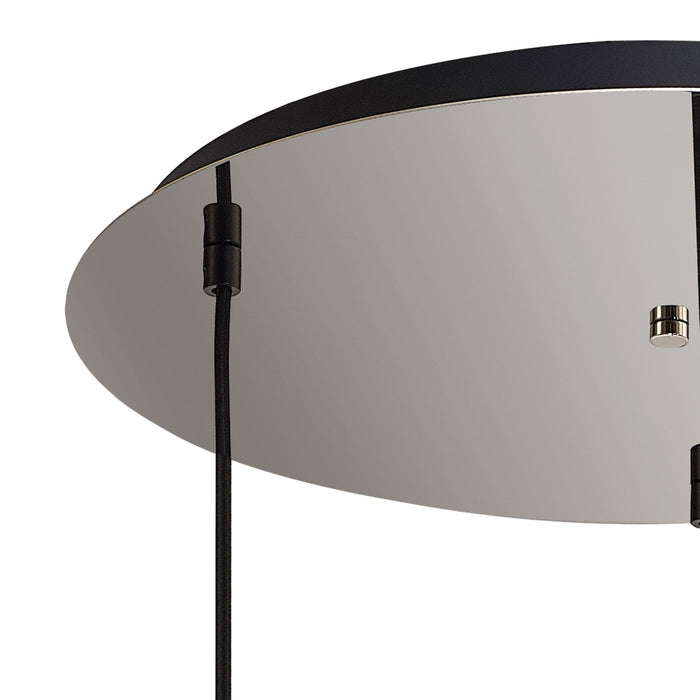 Nelson Lighting NLK15539 Acme 3 Light Round Pendant Polished Nickel Matt Black