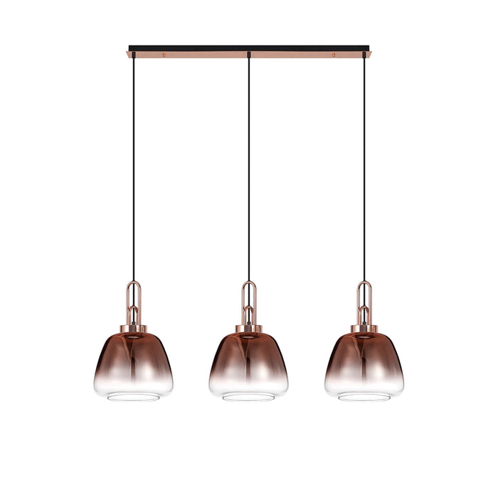 Nelson Lighting NLK15549 Acme 3 Light Linear Pendant Copper Matt Black