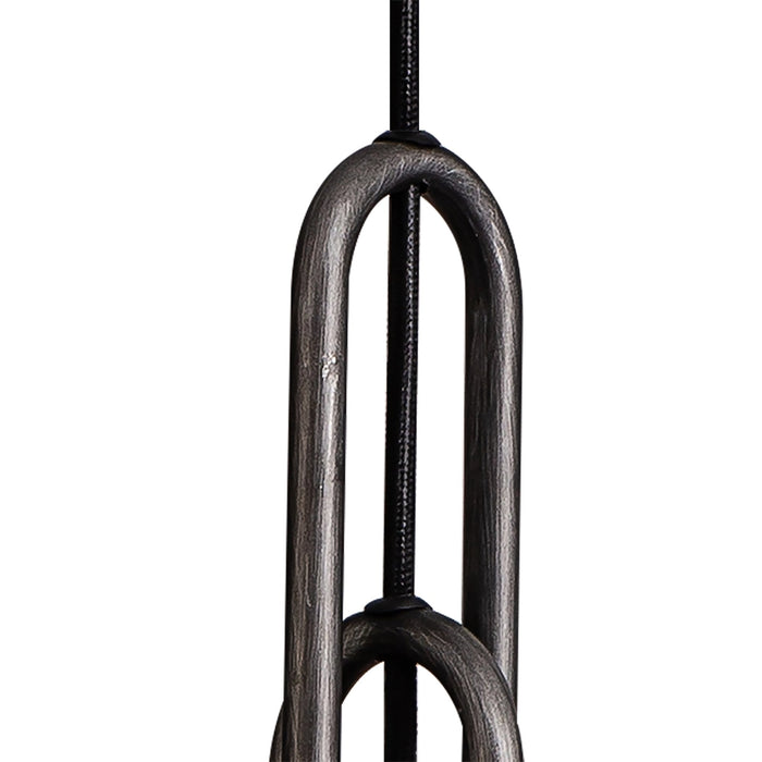 Nelson Lighting NLK15559 Acme 3 Light Linear Pendant Aged Pewter Matt Black