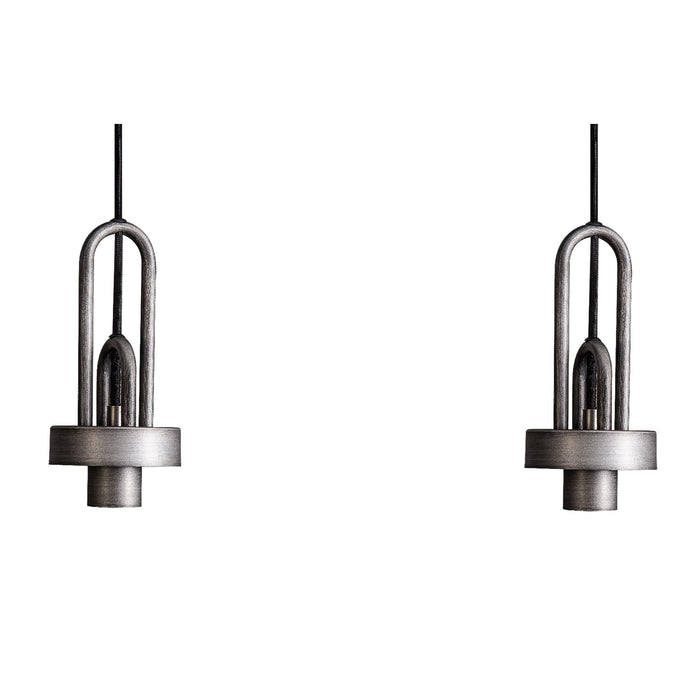 Nelson Lighting NLK15579 Acme 4 Light Linear Pendant Aged Pewter Matt Black