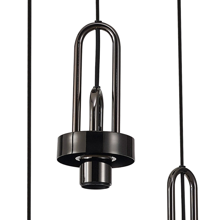 Nelson Lighting NLK15599 Acme 5 Light Round Pendant Black Chrome Matt Black