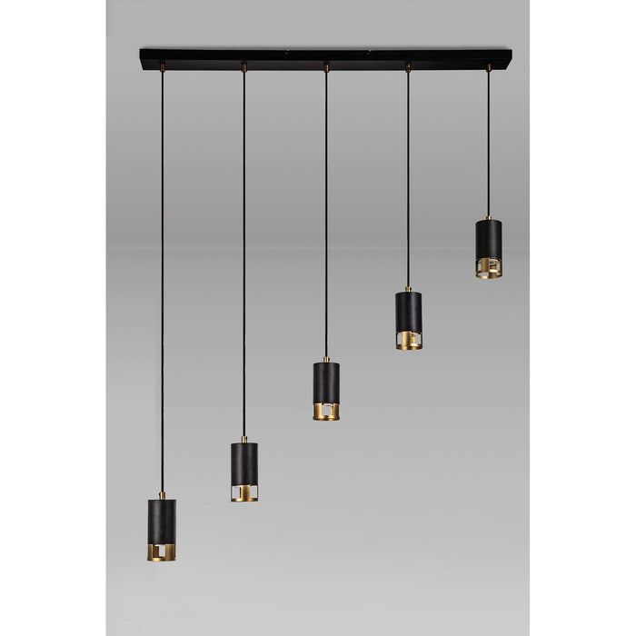 Nelson Lighting NL71249 Adner 5 Light Bar Pendant Black Painted Gold