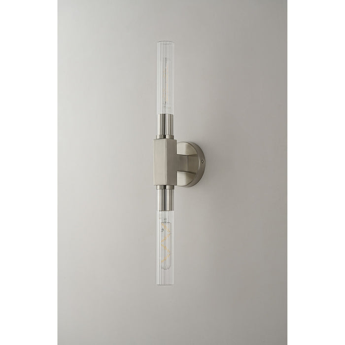 Nelson Lighting NL87039 Alissa 2 Light Bathroom Wall/Ceiling Light Satin Nickel