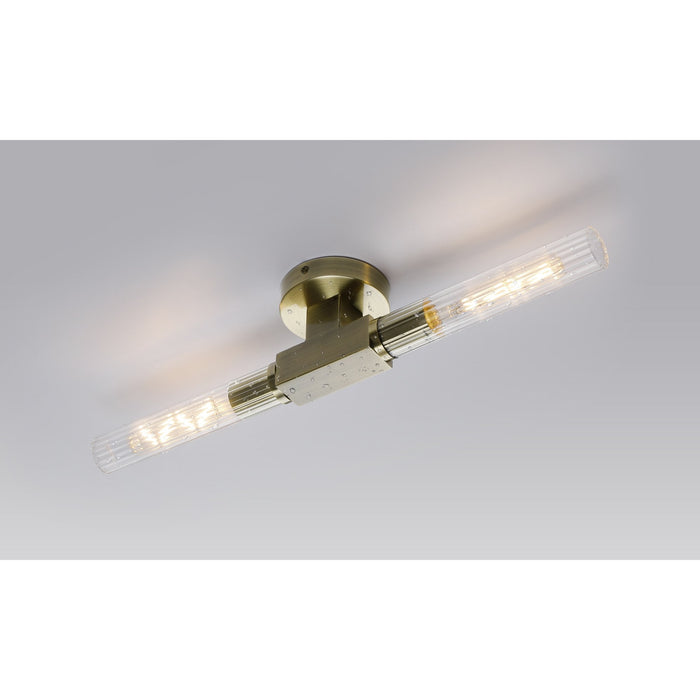 Nelson Lighting NL87069 Alissa 2 Light Bathroom Wall/Ceiling Light Antique Brass