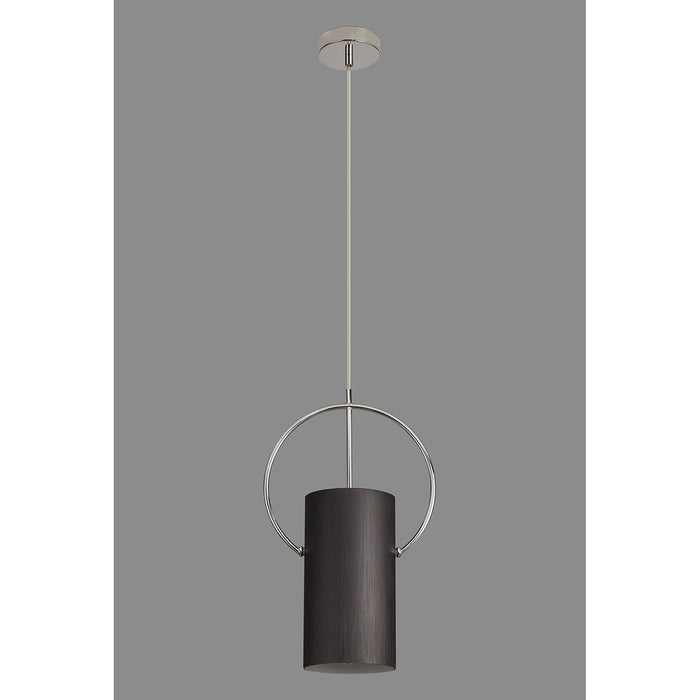 Nelson Lighting NL74509 Amo 1 Light Pendant Black Polished Chrome