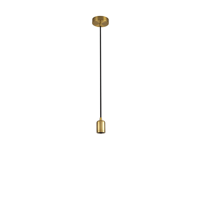 Nelson Lighting NL7865/L9 Apollo 1m Suspension Kit 1 Light Gilt Bronze/Black Braided Cable