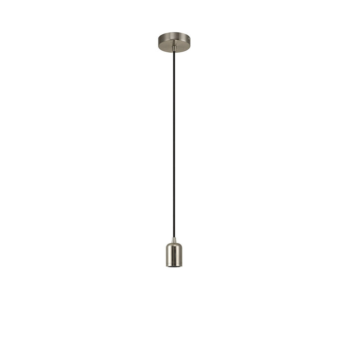 Nelson Lighting NL7868/L9 Apollo 1m Suspension Kit 1 Light Brushed Nickel/Black Braided Cable