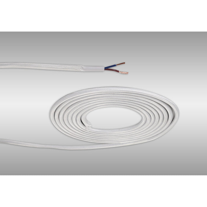 Nelson Lighting NL8069/M9 Apollo 1m White Braided 2 Core 0.75mm Cable VDE Approved