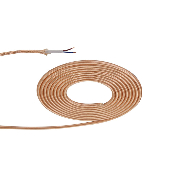 Nelson Lighting NL80769 Apollo 25m Roll Rose Gold Braided 2 Core 0.75mm Cable VDE Approved