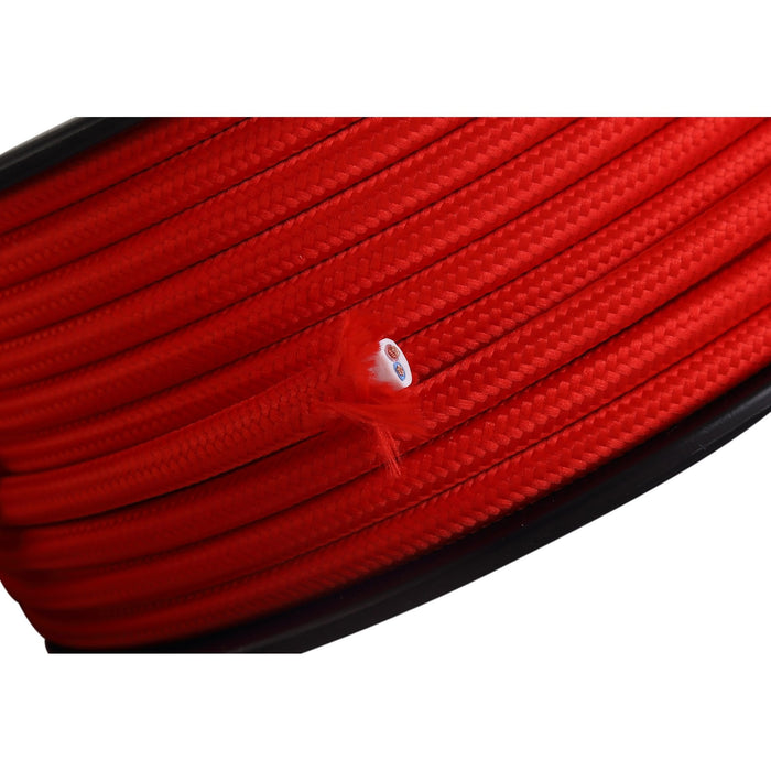 Nelson Lighting NL80779 Apollo 25m Roll Red Braided 2 Core 0.75mm Cable VDE Approved