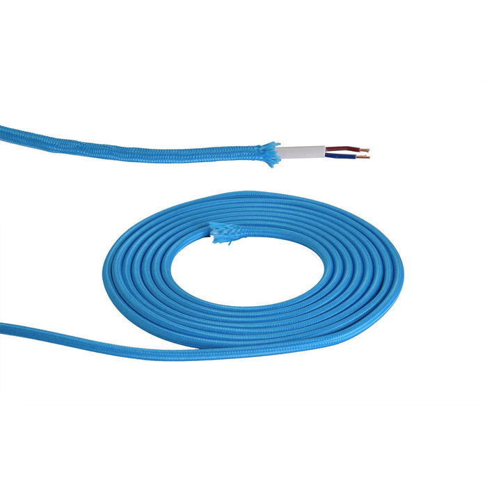 Nelson Lighting NL8078/M9 Apollo 1m Blue Braided 2 Core 0.75mm Cable VDE Approved