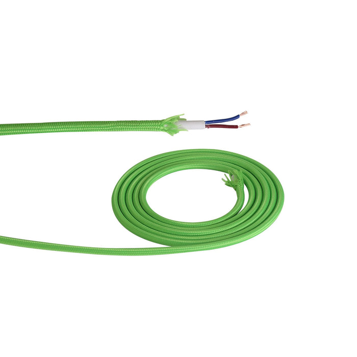 Nelson Lighting NL8079/M9 Apollo 1m Lime Green Braided 2 Core 0.75mm Cable VDE Approved