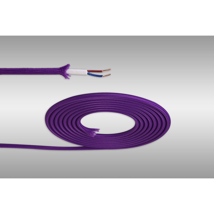 Nelson Lighting NL8080/M9 Apollo 1m Purple Braided 2 Core 0.75mm Cable VDE Approved