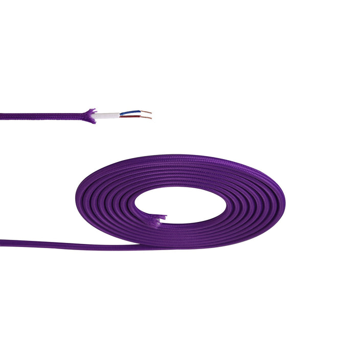 Nelson Lighting NL80809 Apollo 25m Roll Purple Braided 2 Core 0.75mm Cable VDE Approved