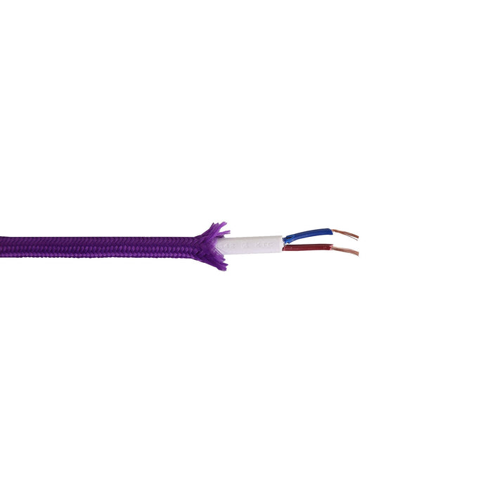 Nelson Lighting NL80809 Apollo 25m Roll Purple Braided 2 Core 0.75mm Cable VDE Approved