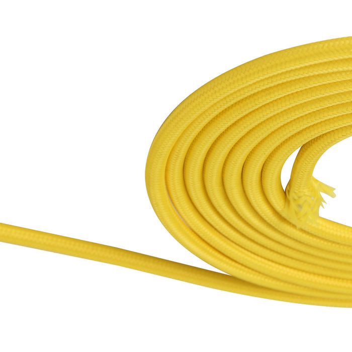 Nelson Lighting NL8082/M9 Apollo 1m Yellow Braided 2 Core 0.75mm Cable VDE Approved