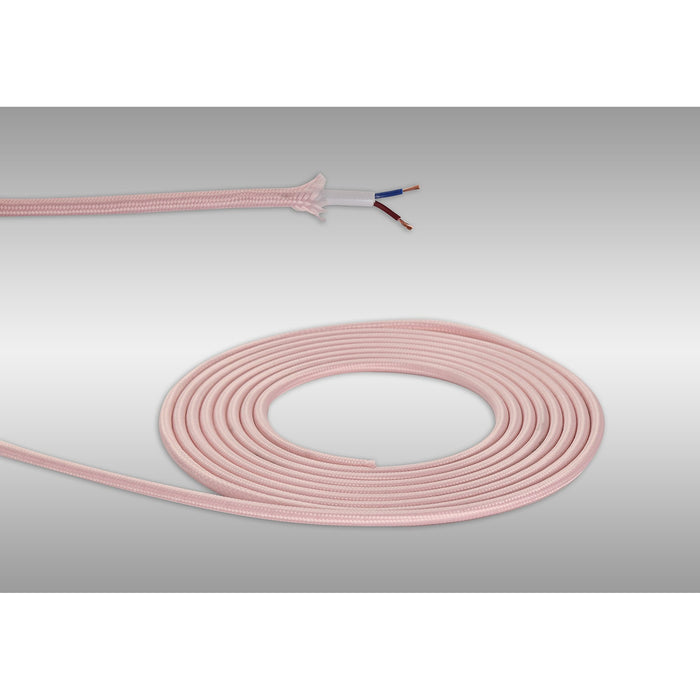 Nelson Lighting NL8083/M9 Apollo 1m Pink Braided 2 Core 0.75mm Cable VDE Approved