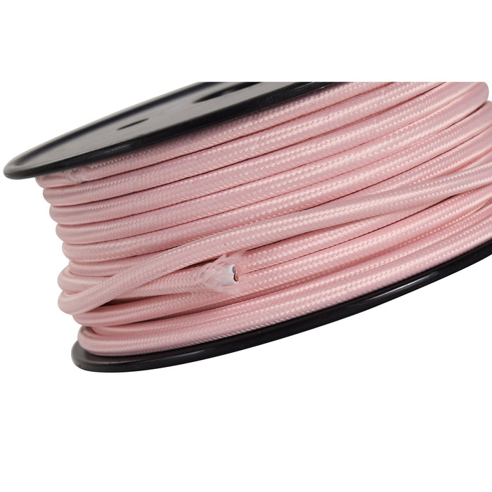 Nelson Lighting NL80839 Apollo 25m Roll Pink Braided 2 Core 0.75mm Cable VDE Approved