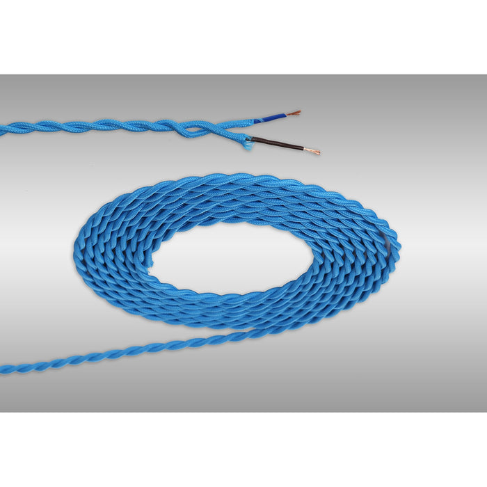 Nelson Lighting NL8100/M9 Apollo 1m Blue Braided Twisted 2 Core 0.75mm Cable VDE Approved