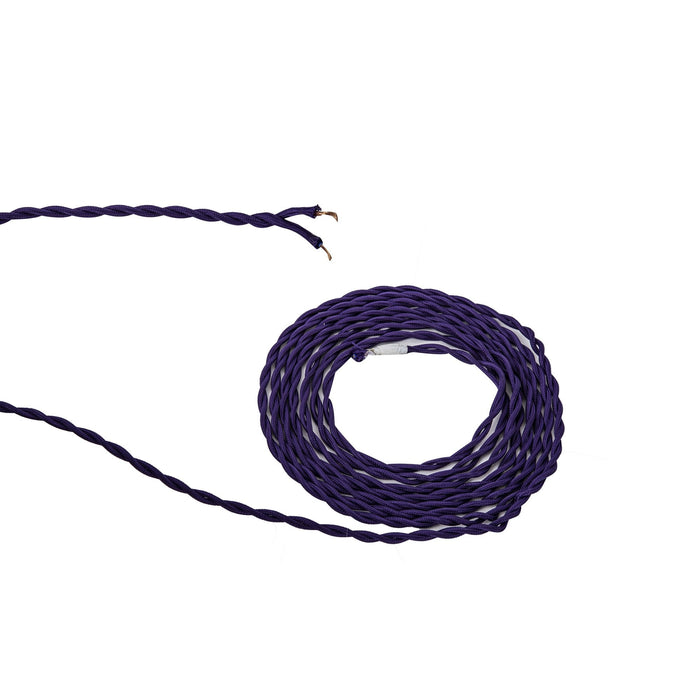 Nelson Lighting NL8102/M9 Apollo 1m Purple Braided Twisted 2 Core 0.75mm Cable VDE Approved