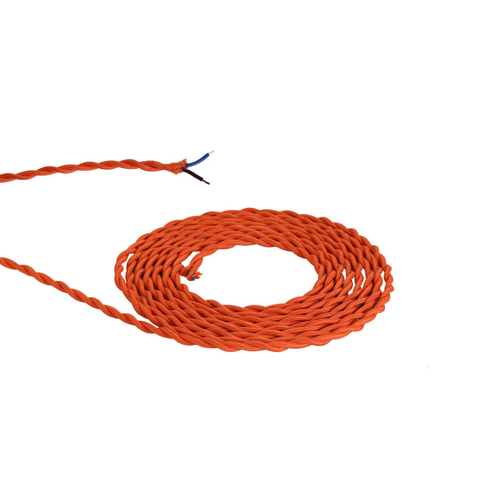 Nelson Lighting NL8103/M9 Apollo 1m Orange Braided Twisted 2 Core 0.75mm Cable VDE Approved