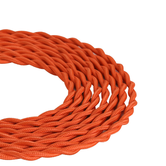 Nelson Lighting NL8103/M9 Apollo 1m Orange Braided Twisted 2 Core 0.75mm Cable VDE Approved