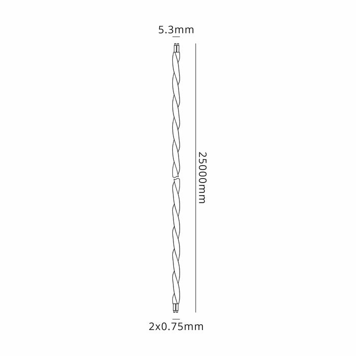 Nelson Lighting NL8659/M9 Apollo 1m Clear Twisted 2 Core 0.75mm Cable VDE Approved