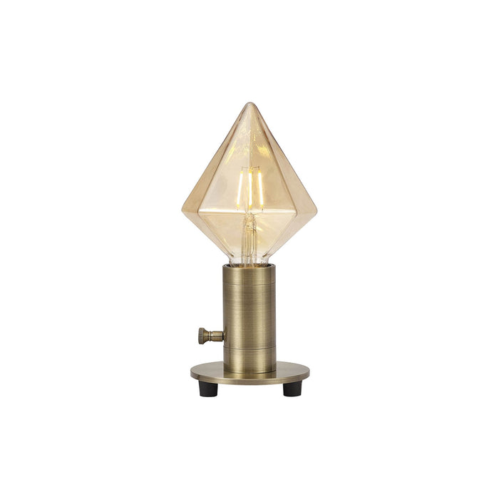 Nelson Lighting NL90159 Apollo 1 Light Table Lamp Antique Brass Golden Brown