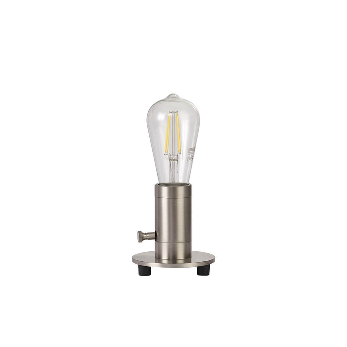 Nelson Lighting NL90199 Apollo 1 Light Table Lamp Brushed Nickel Silver