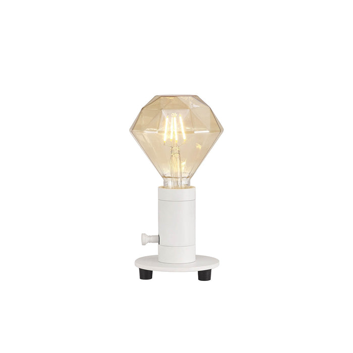 Nelson Lighting NL90239 Apollo 1 Light Table Lamp White White