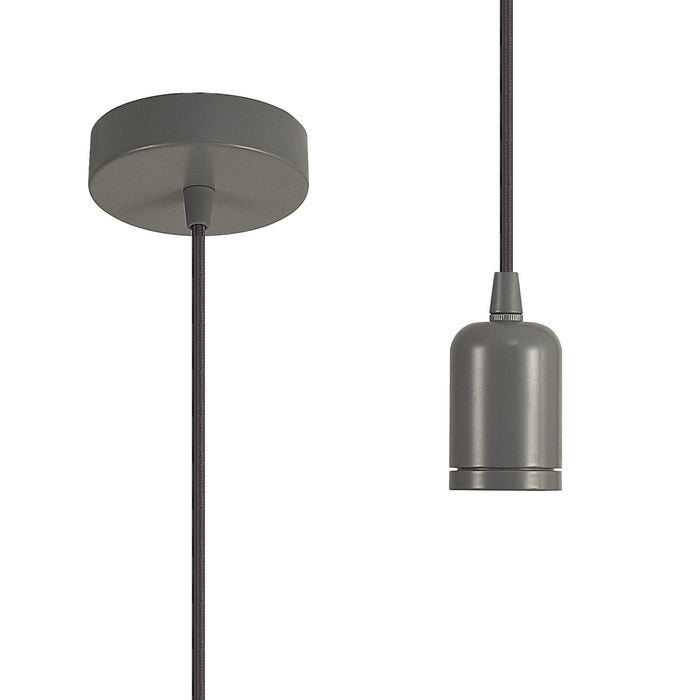 Nelson Lighting NL93669 Apollo 2m Suspension Kit 1 Light Warm Grey/Grey Braided Cable