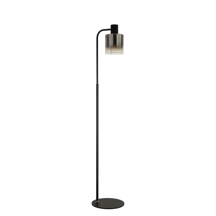 Nelson Lighting NL91609 Blade 1 Light Floor Lamp Black Polished Chrome