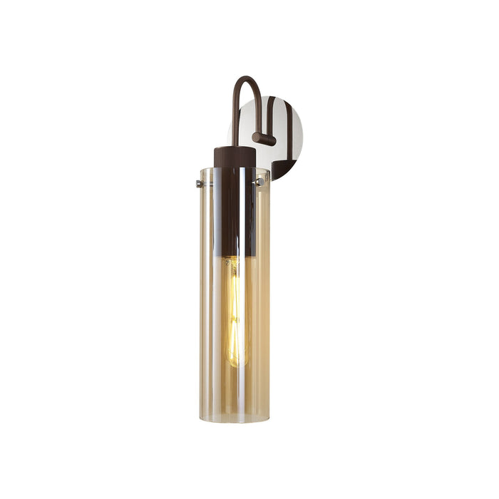 Nelson Lighting NL91639 Tokyo Slim 1 Light Wall Light Mocha Polished Chrome