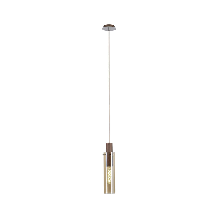 Nelson Lighting NL91649 Tokyo Slim 1 Light Pendant Mocha Polished Chrome