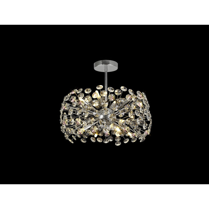 Nelson Lighting NL82029 Bulge 8 Light Ceiling Light Polished Chrome Crystal